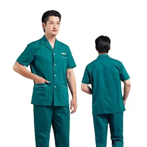 Durable Breathable Woven Fabric Hospital Worker Clothing Comfortable Public Health Hospital Uniform Suit for Men and Women