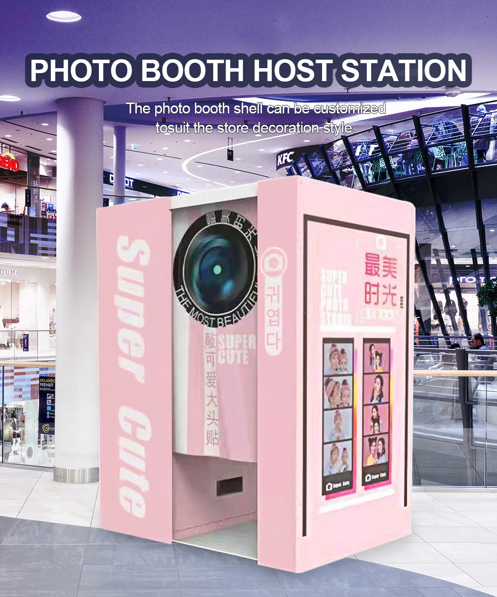 Photo Booth Sticker Machine Custom Festival Sticker Photo Booth Indoor Photo Booth 21.5 Inch Touch ...
