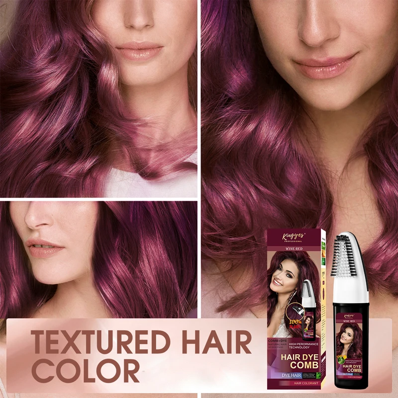 KINGYES Private Label 2 in 1 Professional Permanent Hair Dye Shampoo Natural Black Hair Dye Color Cream With Comb