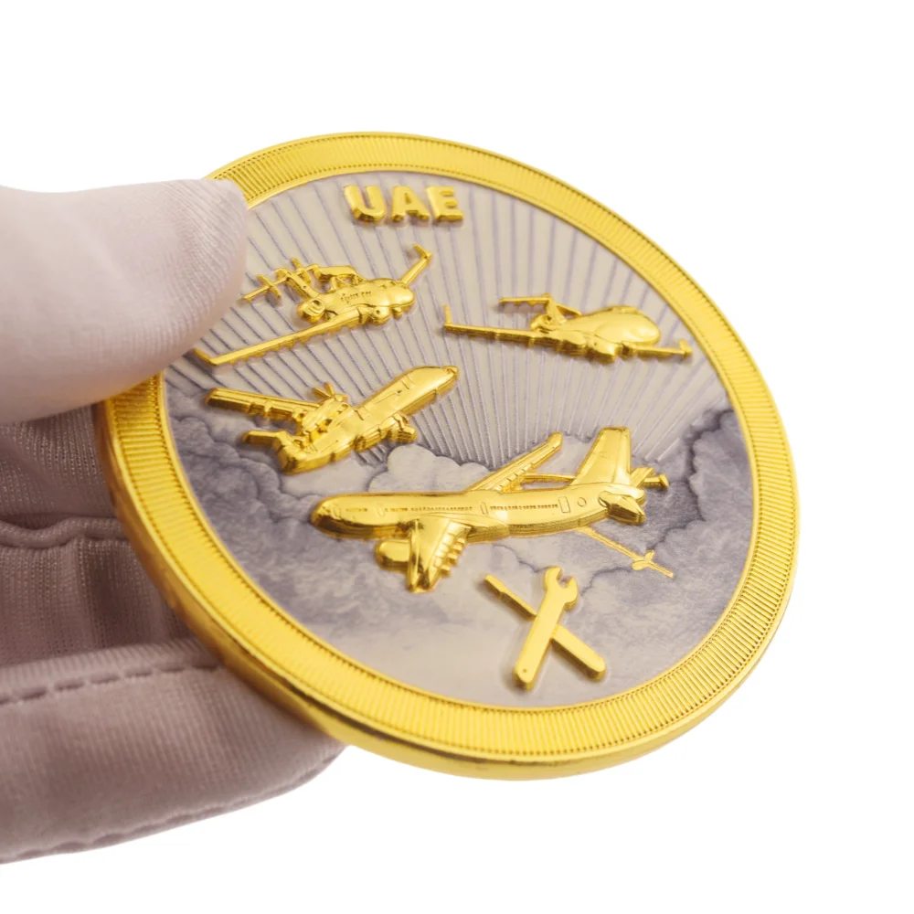 두바이 챌린지 코인 부르즈 칼리파 UAE 기념주화 금 에나멜 메달리온 (교통부)