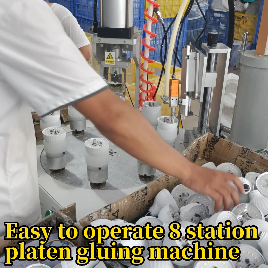 Industrial White Bulb Pressing Plate And Gluing Machine Led Bulb Making