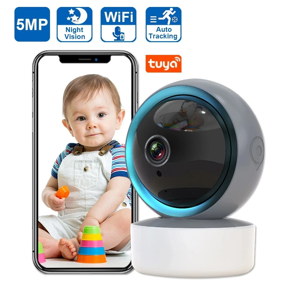 Innotronik Tuya Wifi Smart Home Camera Indoor Baby Monitor Camera Mini Camera 360 Degree Wireless CCTV