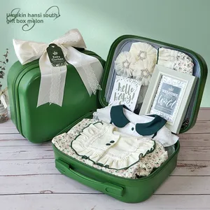 Baby Item Green Cotton Clothing Set Casual Button Baby New Born Baby Gift Set Romper