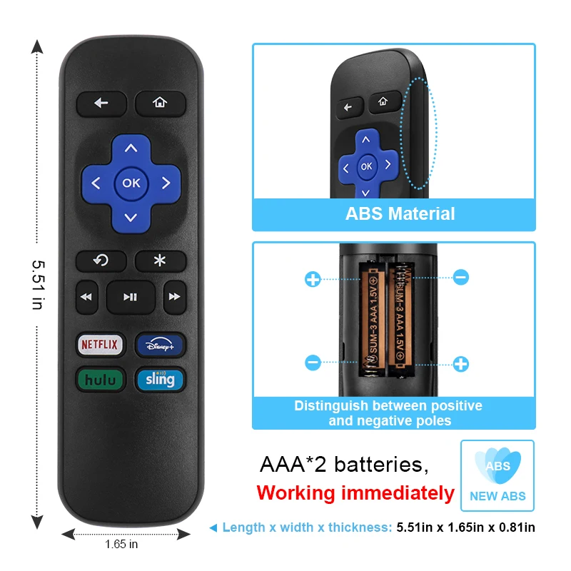 Wholesale Infrared Remote Streaming Device Universal Remote Control Replacement for Roku Express Remote Roku XD HD XS1 2 3 4