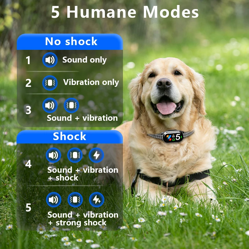 BR02 Rechargeable Magnetic Bark Collar IP67 Waterproof Anti-Barking Vibrating Shock Collar with Fashion Style Discounted Sale