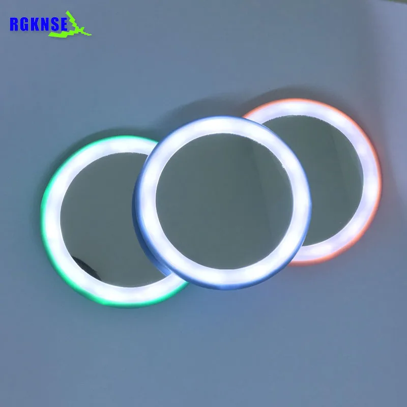 
Портативное Зеркало LED Беспроводная зарядка через USB макияж зеркало круговой Многофункциональный компактный зондирования освещения косметическое зеркало 