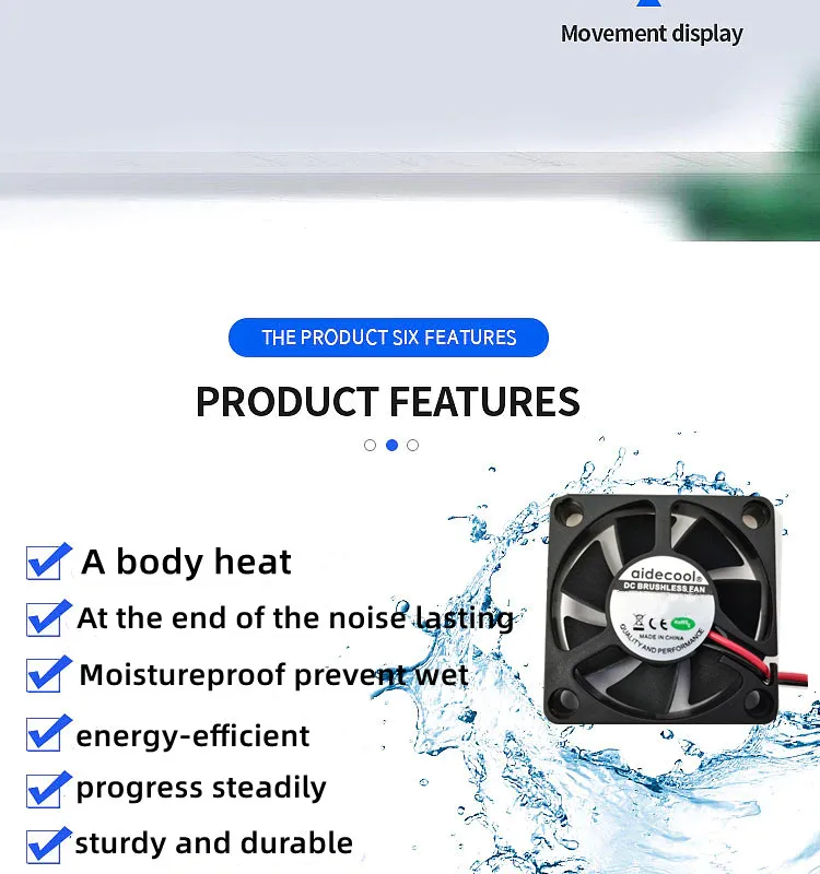 Ventilateur de boîtier, DC 12V 2.7A 6000RPM connecteur de remplacement