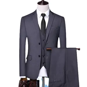 Custom Design Men Suits 3 Pieces Blazer Vest Pants Set Single Breasted Formal Wedding Business Men's Suits for Men