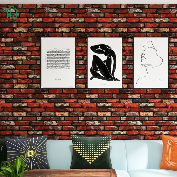 3d Retro Red Brick Decorative Wallpaper Simulated Thickened - Temu Austria