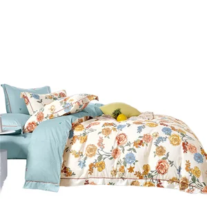 KOSMOS Bed Sheet Set Super Soft Luxury Bedding Microfiber Printed Four Piece Bed Sheet Set