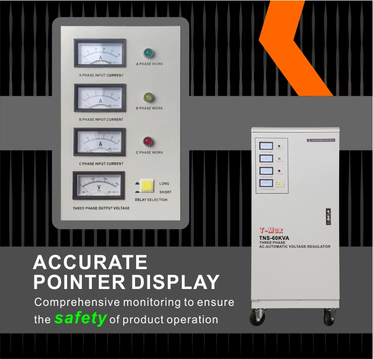 Factory Directly Servo Motor Control 60KVA 3 Phase Automatic Voltage Stabilizer AC 380V Voltage Regulator for Industry Machines