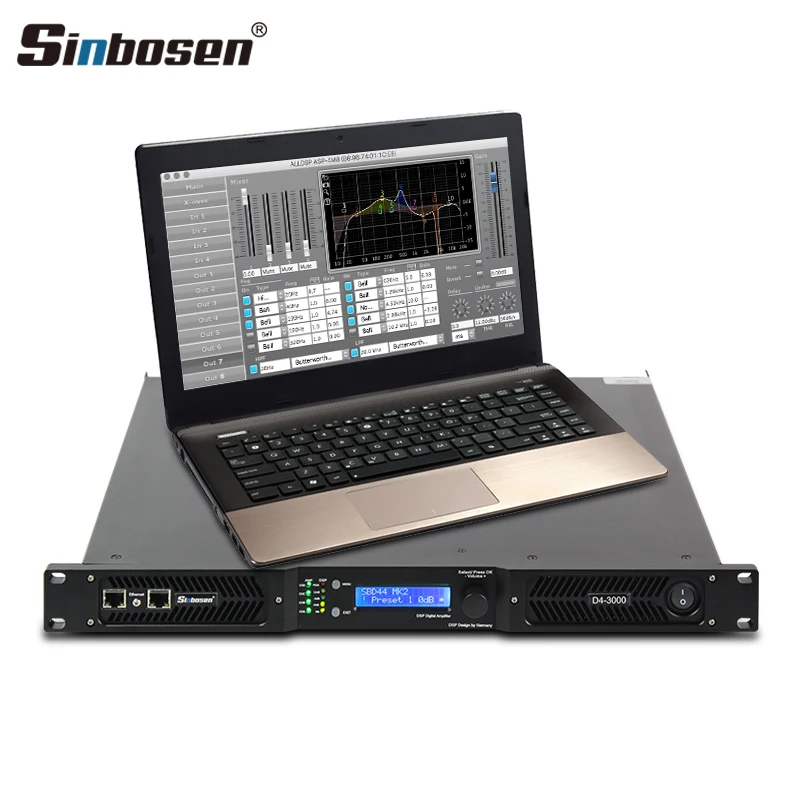 4 Channels D4-3000 Digital Amplifier 3000W 2 Ohms