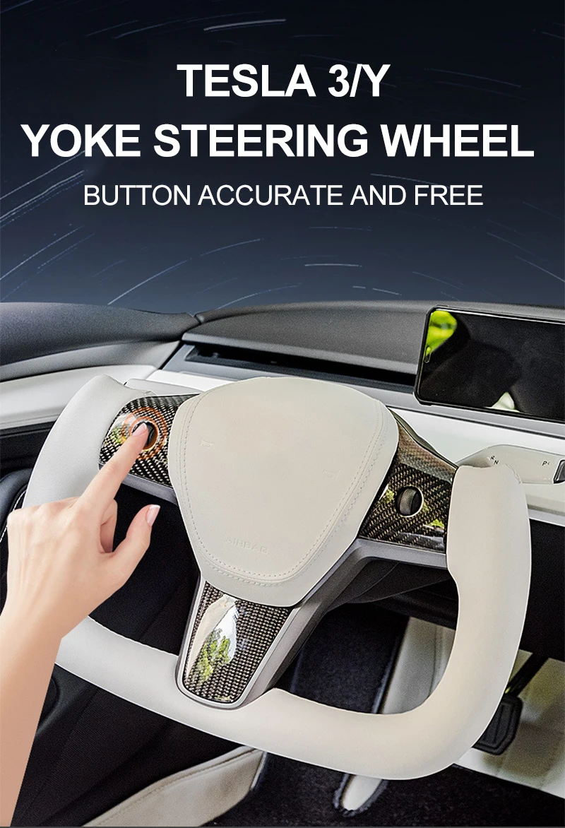 Model 3 Yolk Retrofitting Yoke Steering Wheel Carbon Fiber Customized