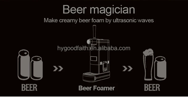 Ultrasonic Vibration Electric Beer Foam Maker Premium Tabletop Beer Tap Dispenser for Canned and Bottled Beer supplier