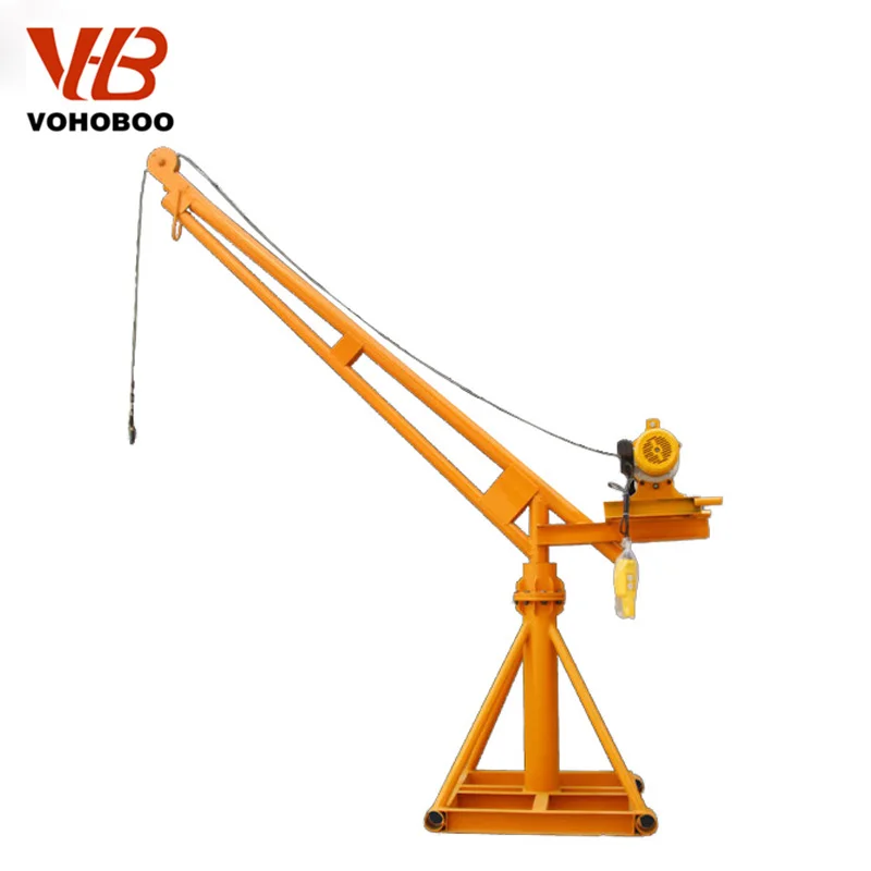 Lifting Equipment 300kg 500kg 800kg 1000kg Hand Operation Mobile Mini Crane Portable Small Lift Floor Crane