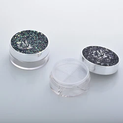 Jar Loose Powder High Quality Empty Round Glitter Cap Plastic 10g Loose Powder Jar With Sifter