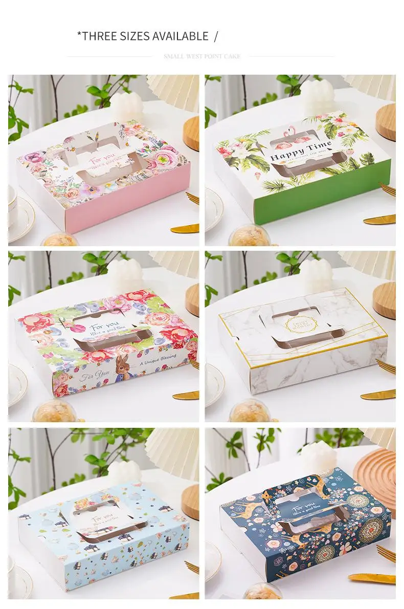 Luxury Food Box For Egg Yolk Pastry 6 Compartment Cake Deer Gift Box