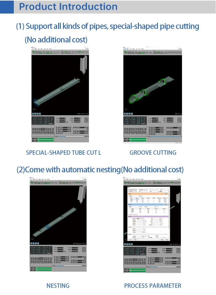 Laser Pipe Cutting Machine Cutting Burr Free Stainless Steel Multifunctional Laser Pipe Cutting