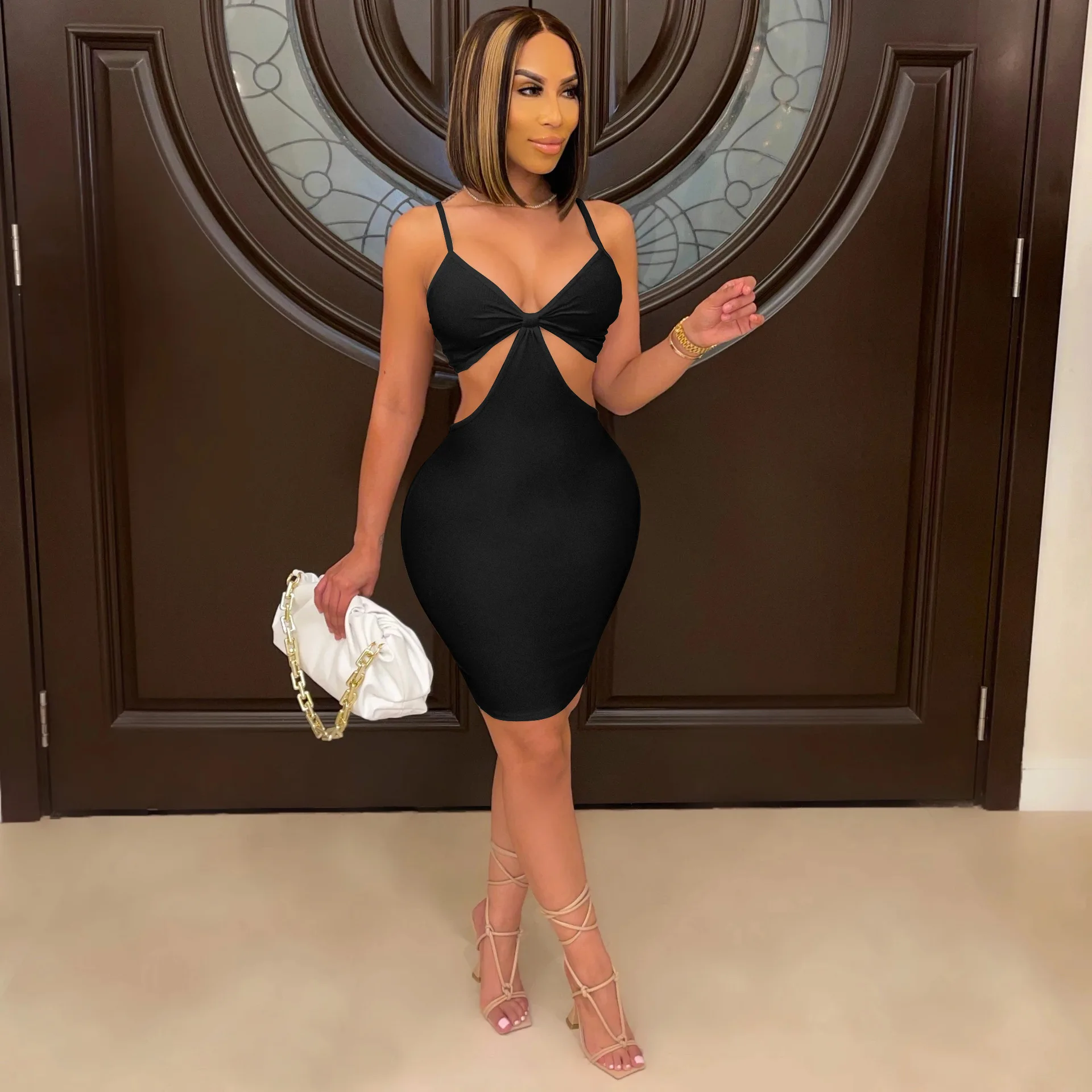 dressing table designs Luxury Modern European Style Glossy Carving Gold A-line Spaghetti Strap White Luxury Modern European Style Keywords_Prom dresses with slit SIZE:48