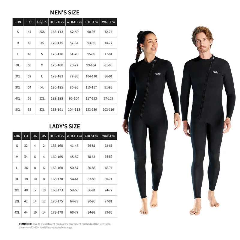 Combinaison De Plongée/surf (wet Suit) Pour Hommes - Néoprène - Fermeture éclair Avant - Taille à Préciser - Neuf (peut Avoir Défaut Mineur)