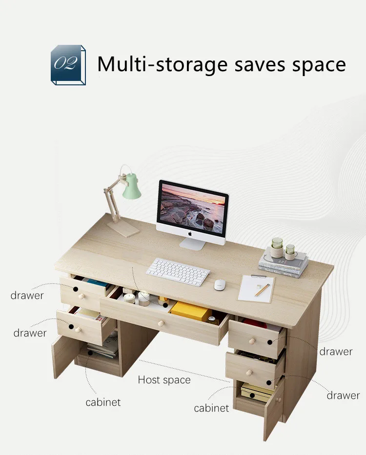 Student Study Office Desk Furniture Space Saving Wooden Desk Small