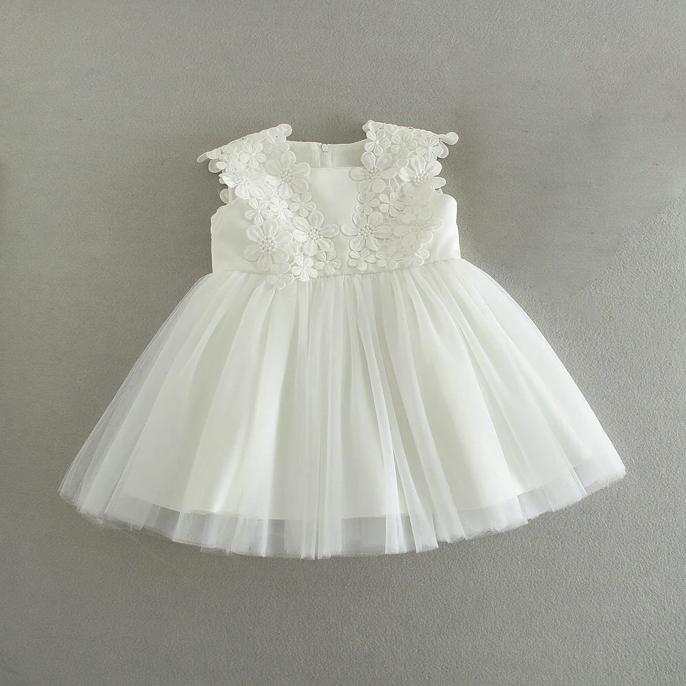 Poly Silk Organza Sash Classic Baby Dress (White Dress) – Kid's Dream