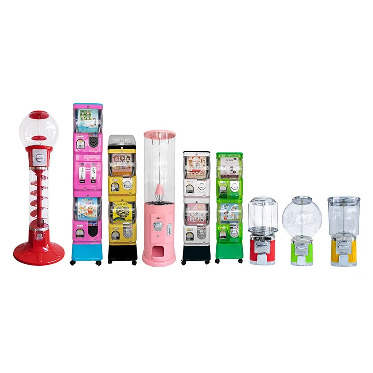Commercial Candy Vending Machine Removable Coin Operated Canisters Triple Gumball Candy Machine Dispenser for Business