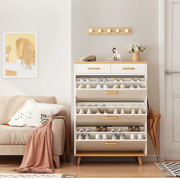 Living Room Furniture Shoe Rack Wooden Shoe Storage