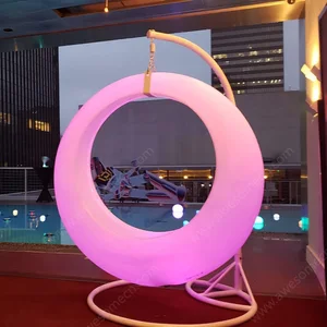 Modern LED Moon Swing Outdoor Rocking Chair  Luminous LED Design Factory Wholesale