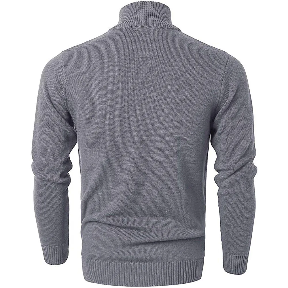2023 New Styles Men Thermal Cotton High Neck Sweaters Cable Knit ...