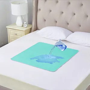 Quilted 4-Layer Soft Reusable Incontinence Bed Pads Washable Waterproof Underpad for Baby and Adult Plain Style Bed Mat