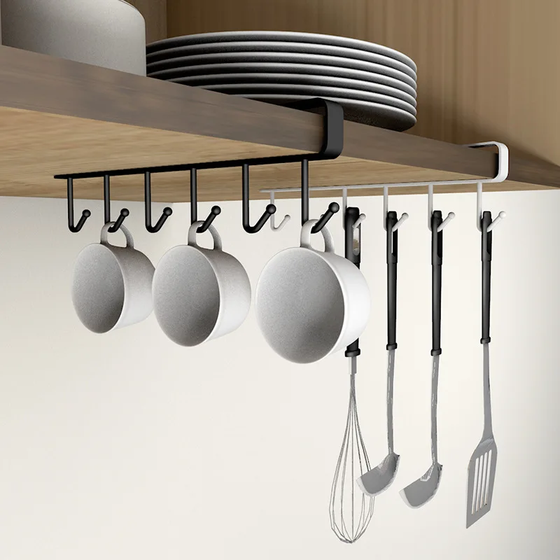 Multifunctional Iron Under Cabinet Cup Hanger Rack
