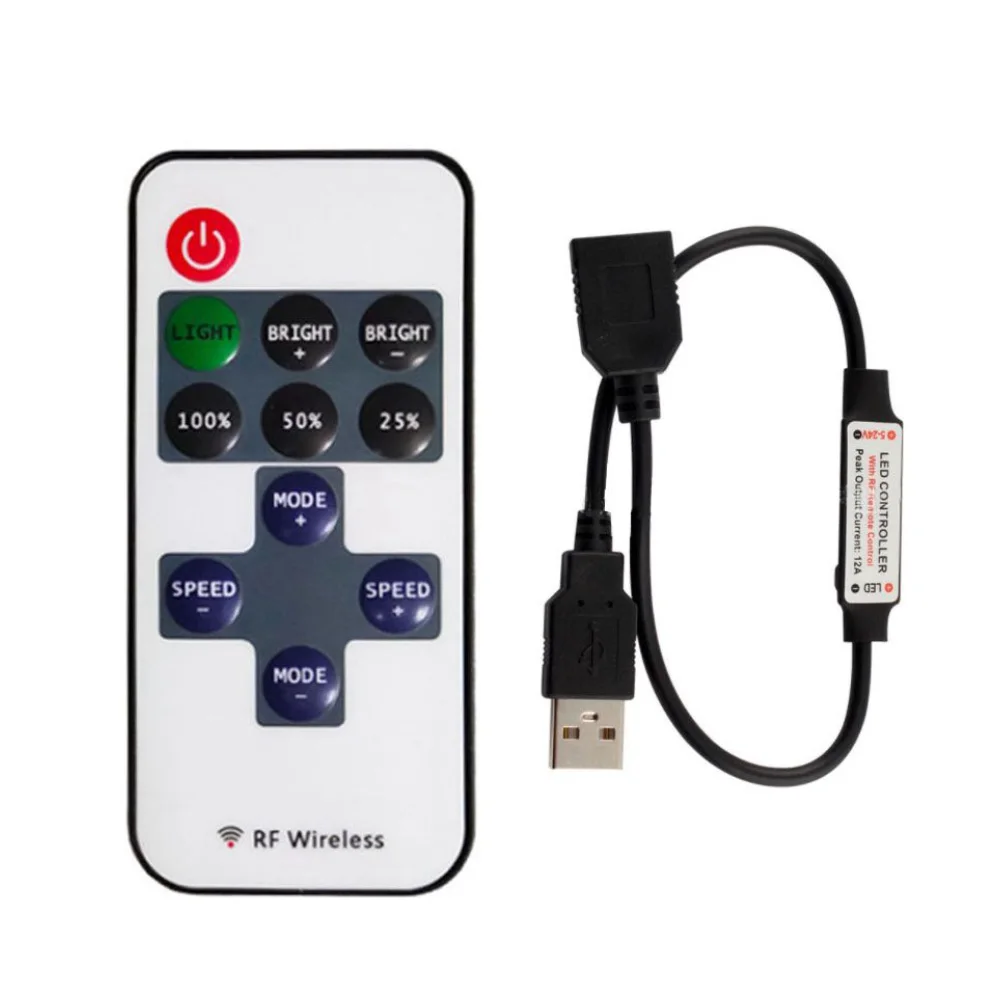 Led Dimmer Controller Mini 3key Wireless 11key RF for Single Color Light Strip SMD5050 3528 5730 5630 3014