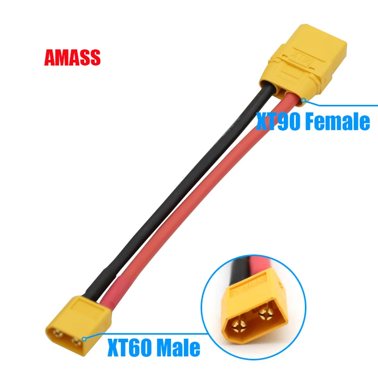 Amass Xt90 To Xt60 Male Female Xt60h Connector Conversion Adapter Plug Cable 12awg 150mm Wire 2285