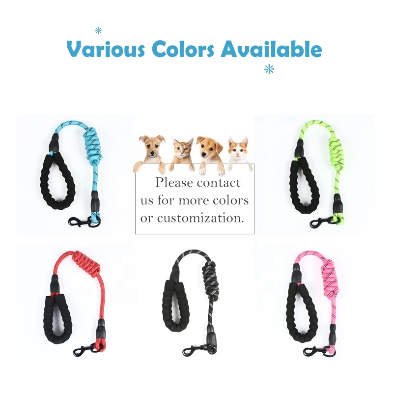 Hot Sale 5ft Heavy Duty Leash Pet Reflective Training Tracking Nylon Rope Dog Lead Dog Leash