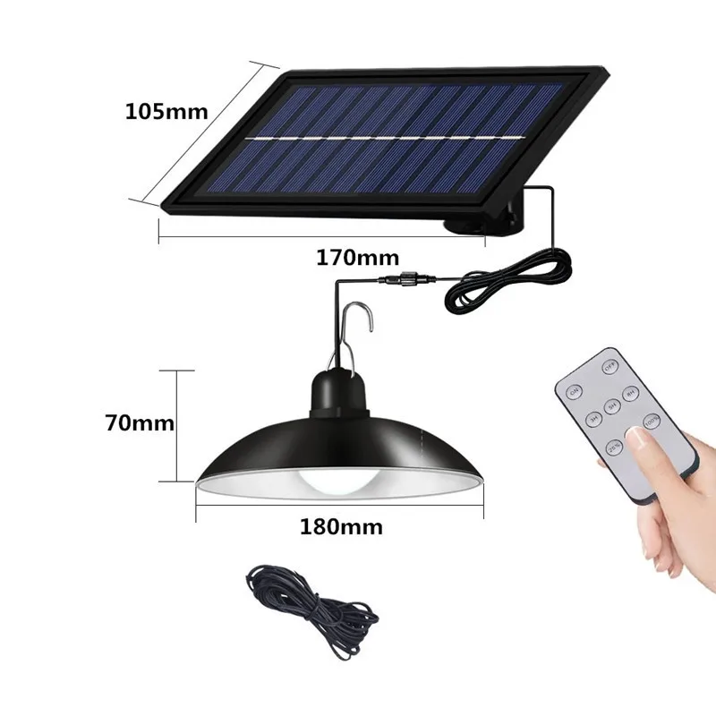 20w Double Head Retro Lamp Remote Control Hanging Solar Pendant Shed Lights Outdoor Warehouse Solar LED Flood Camping Lights factory