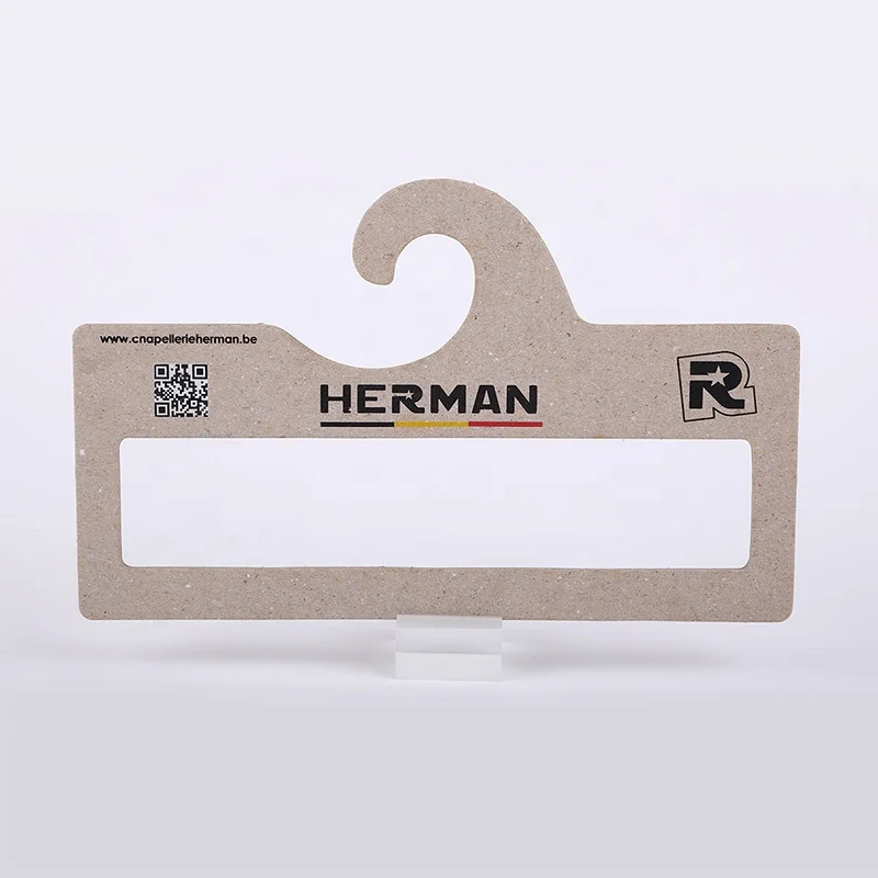 Eco Friendly 100% Recycled Cardboard Hanger 2mm 2.5mm Thickness Custom Logo