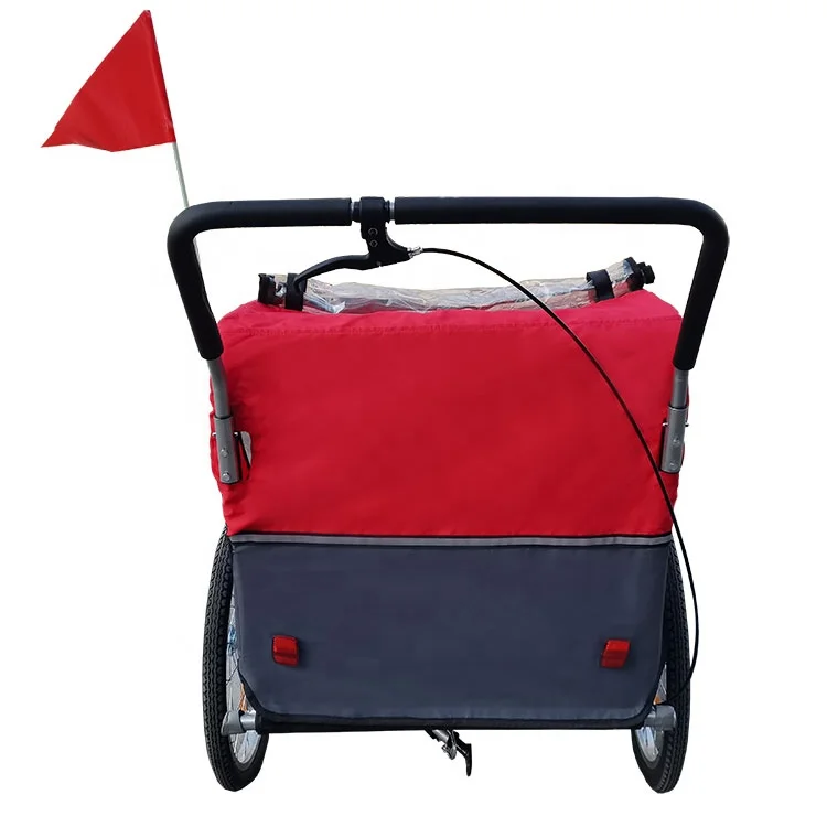 Высококачественный велосипедный прицеп 16 дюймов, большой велосипедный прицеп, двухцветный оранжевый и серый велосипедный прицеп для домашних животных