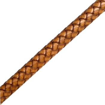 XuQian Wholesale 8mm Round Braided Leather Cord For Making Bracelet Jewelry