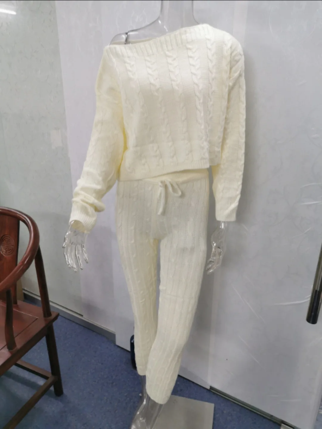 wholesale cardigan sets woman 2 piece sweater set