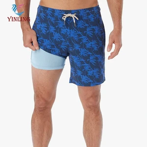 2026 Men's Swim Trunks New Design High Waist Board Shorts Quick Dry Breathable Printed Swim Shorts With Drawstring Closure