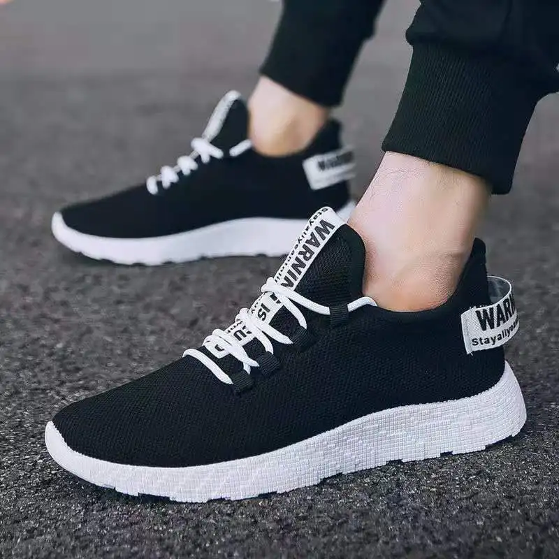STOCK New Summer Men Popular Breathable Mesh Platform Sneakers Light Weight Plastic Outsole Fashion Lace-up Shoes