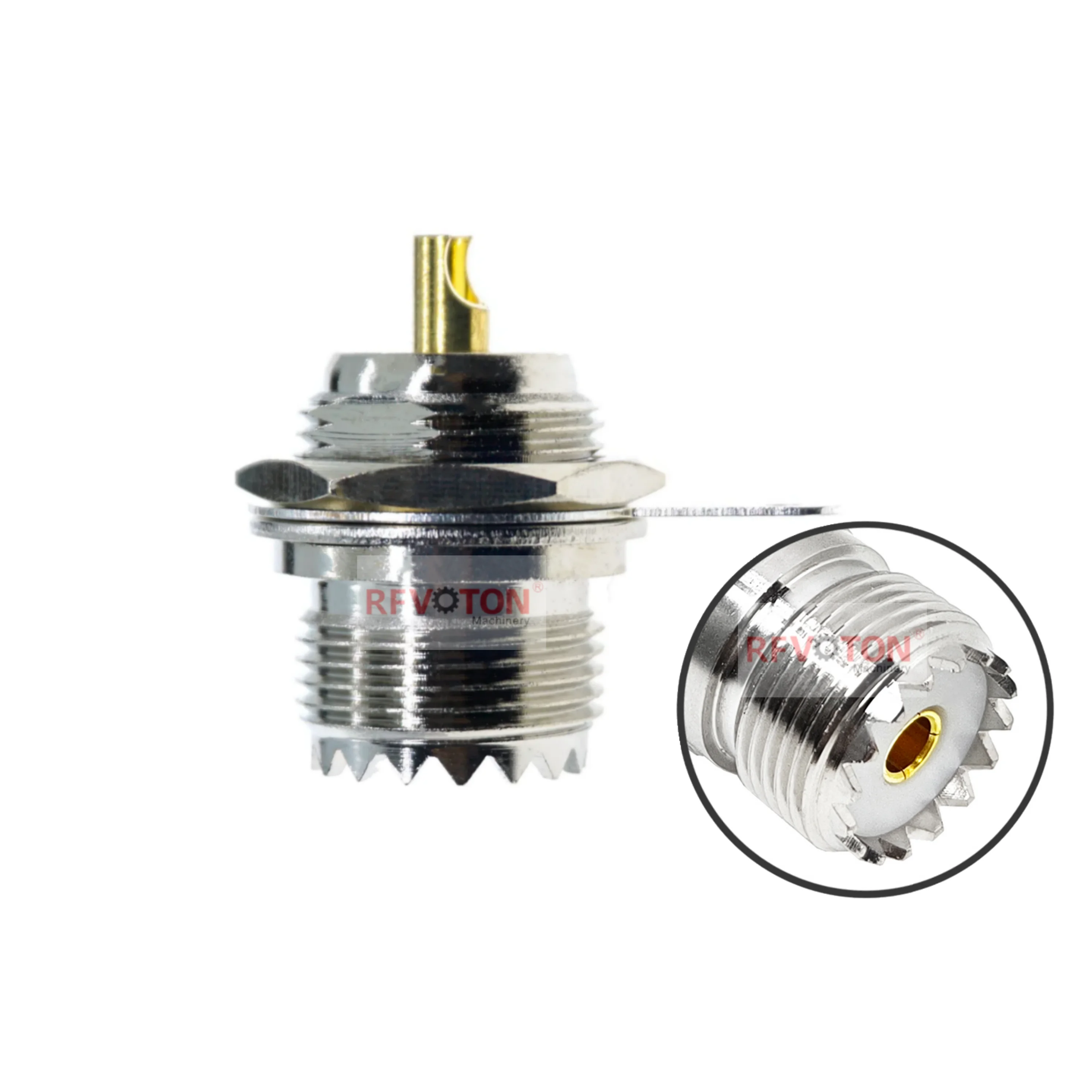 Factory Supply Connector UHF Female SO239 Jack Bulkhead Solder Panel Mount Straight RF Coax Coaxial Connectors