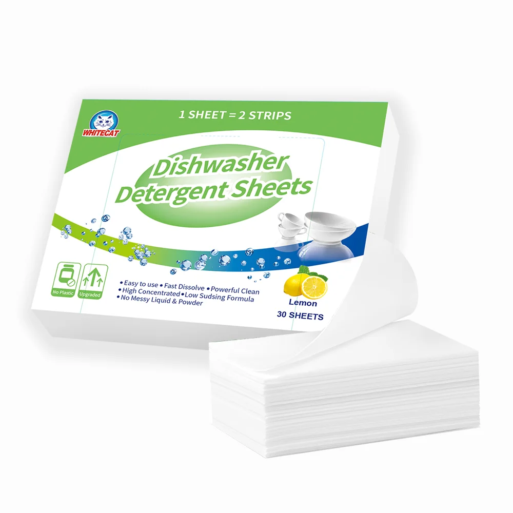 Dishwasher Detergent Sheet Eco-friendly Kitchen Cleaning Natural Dish Washing Tablets 