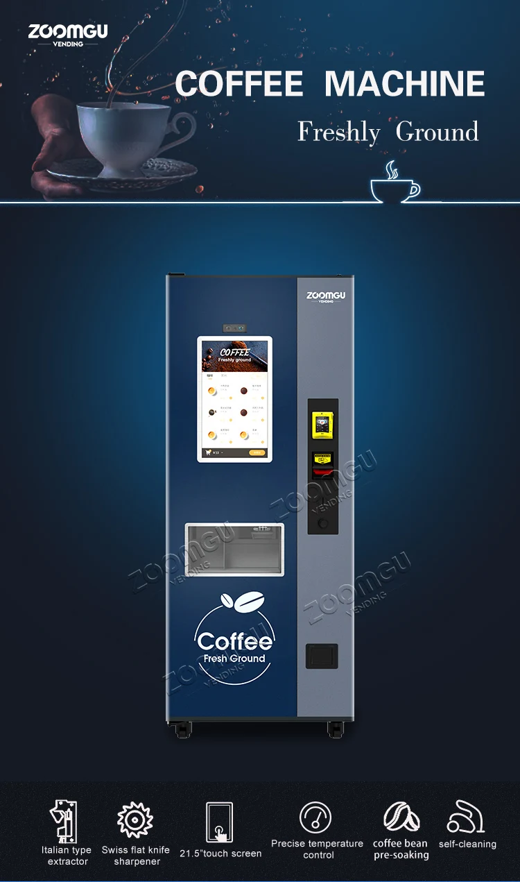 Zoomgu Famous Brands High Quality Self Service Coffee Vending Machine Fully Automatic Coffee