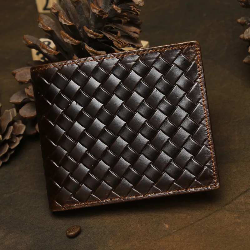Woven leather wallet : wallets