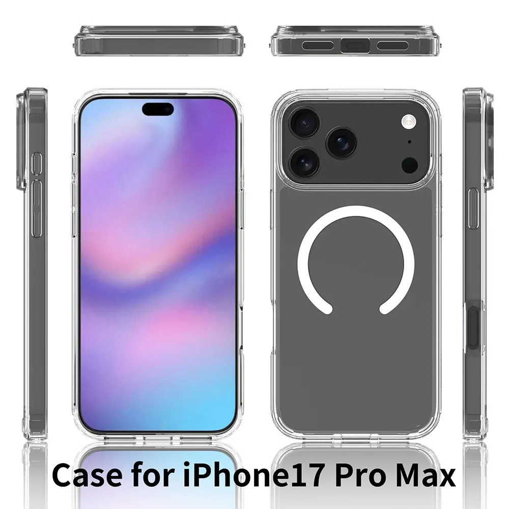 product laudtec oem ultra thin transparent protective case scratch proof crystal clear magnetic phone cover for iphone 17 pro max  16 15-4