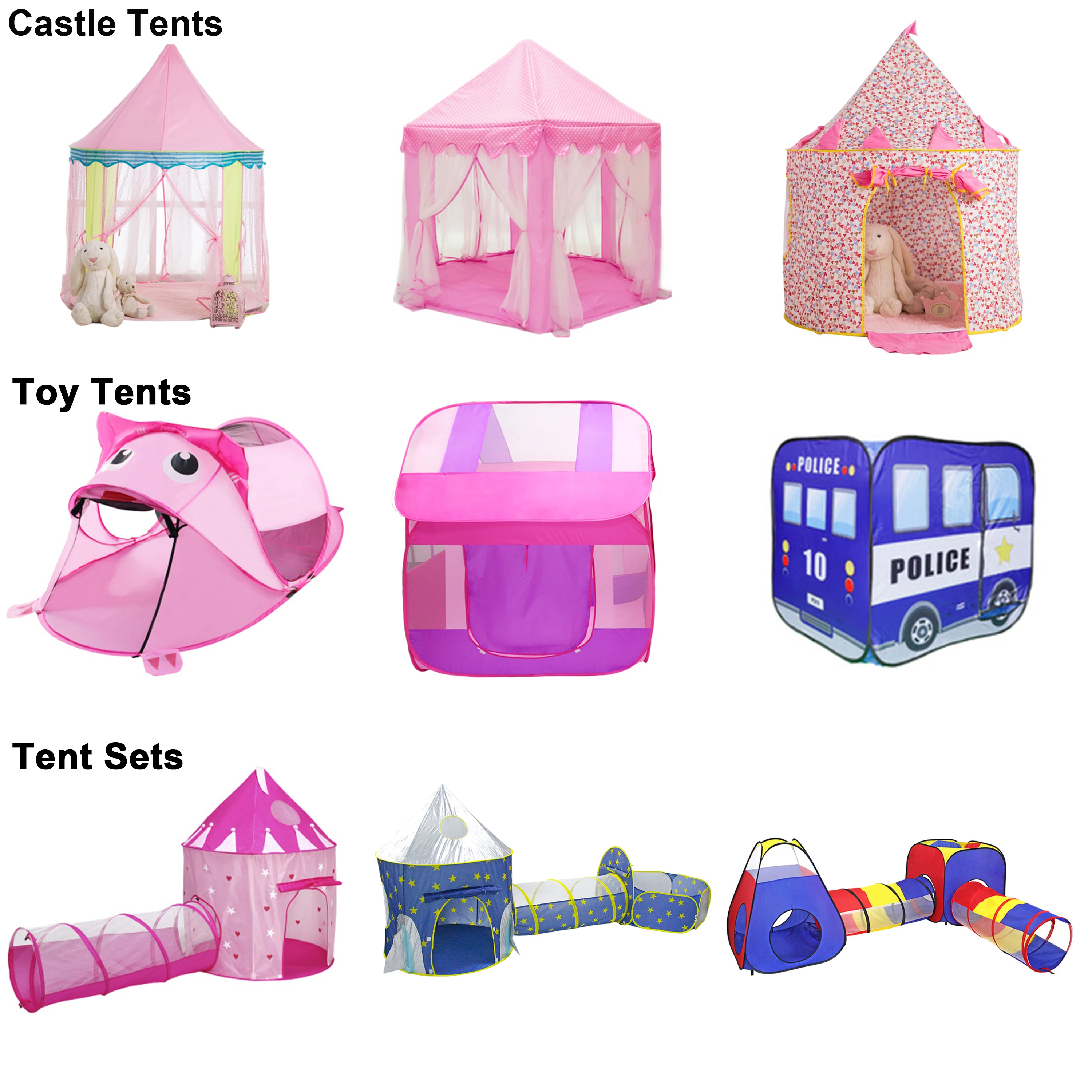 Indoor Children Play Pink Princess Castle Tent Kids Bed Tents,Outdoor