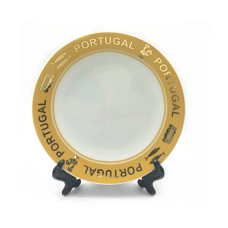 Оптовая продажа, лондонские туристические сувенирные подарки, фарфоровые тарелки с индивидуальным логотипом, декоративная керамическая тарелка с подставкой