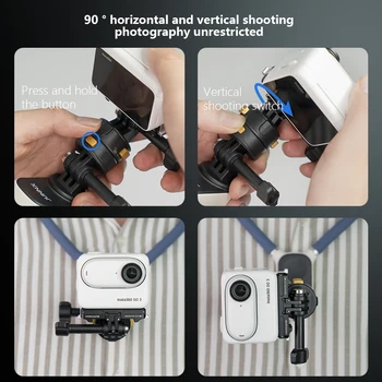 Action Camera Magnetic Base Adapter Quick Release 90 Horizontal Vertical Shooting Sports Camera Magnetic Base detail image